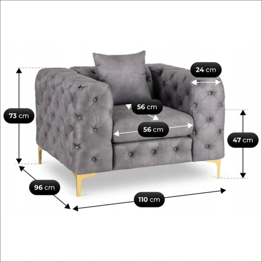 Fotelis su veliūro audiniu pilkos spalvos / juodos TE1066 - €507 Save 15% __label:Pristatymas 5-14 d.d., elite,