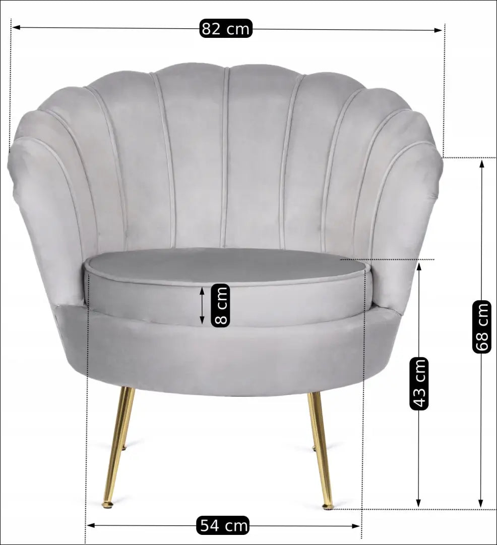 Fotelis su veliūro audiniu pilkos spalvos TE112 - €186 Save 15% 100-200, __label:Pristatymas 5-14 d.d., elite,