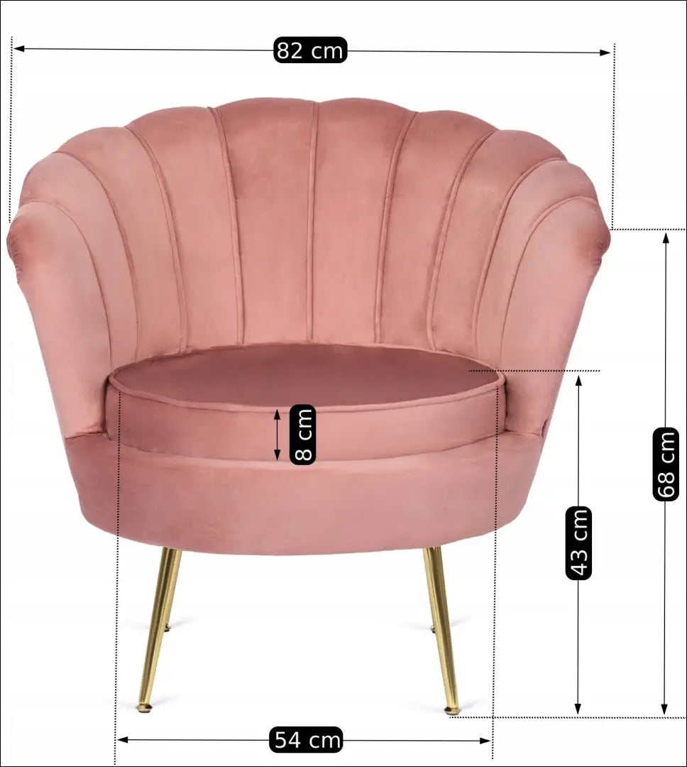 Fotelis su veliūro audiniu rožinės spalvos TE111 - €186 Save 15% 100-200, __label:Pristatymas 5-14 d.d., elite,