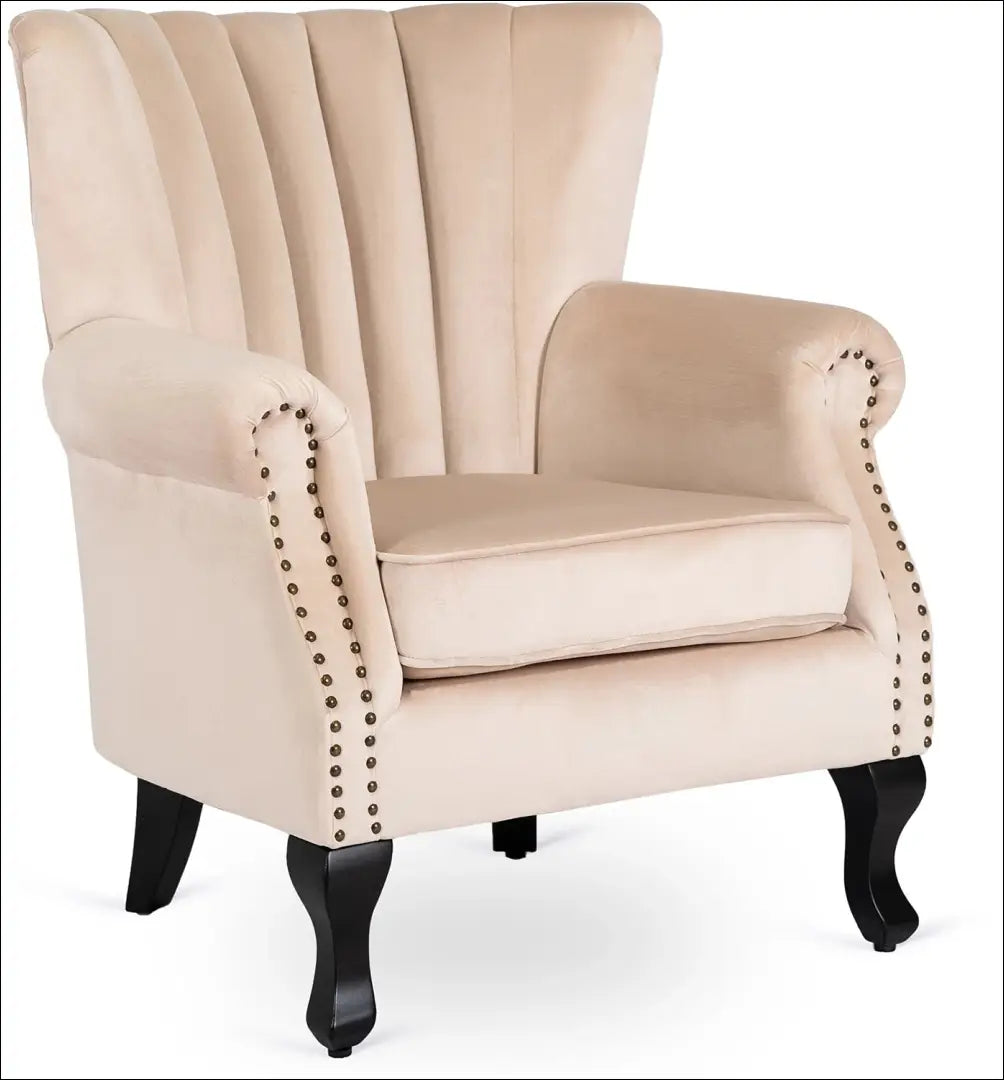 Fotelis su veliūro audiniu smėlio spalvos TE142 - €194 Save 15% 100-200, __label:Pristatymas 5-14 d.d., elite, Fotele
