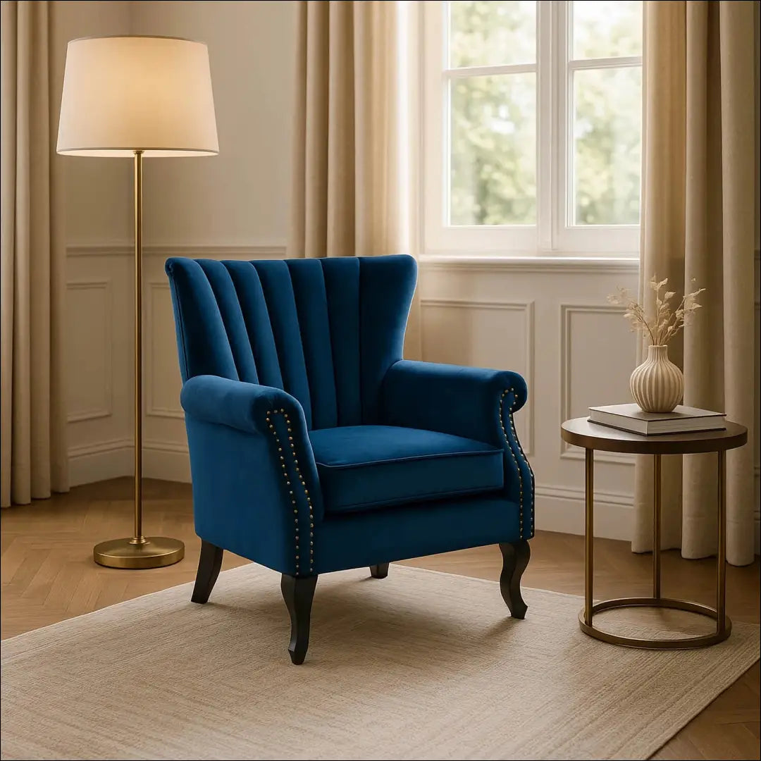 Fotelis su veliūro audiniu tamsiai mėlynos spalvos TE310 - €194 Save 15% 100-200, __label:Pristatymas 5-14 d.d., elite,