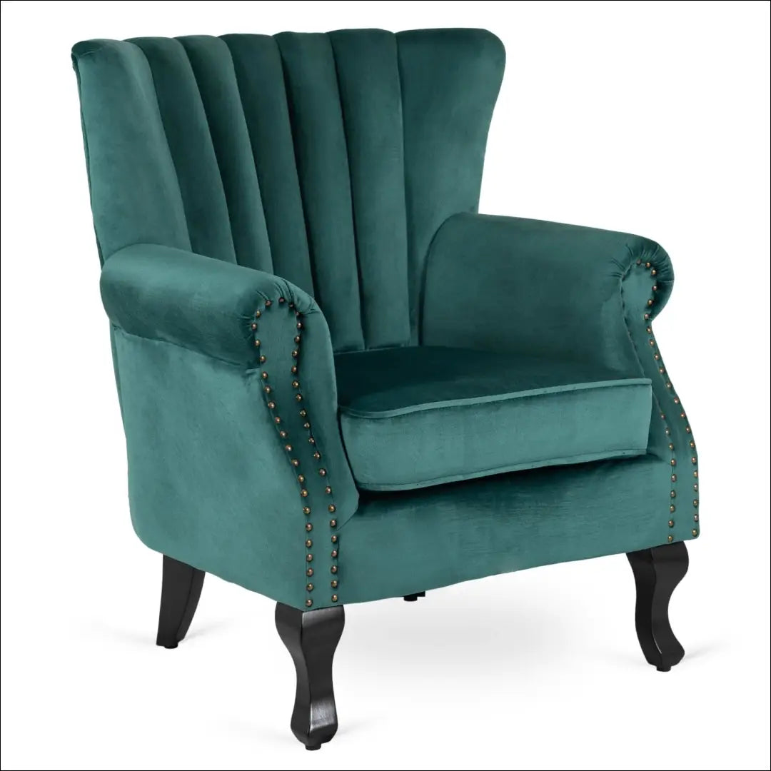 Fotelis su veliūro audiniu žalios spalvos TE309 - €194 Save 15% 100-200, __label:Pristatymas 5-14 d.d., elite, Fotele