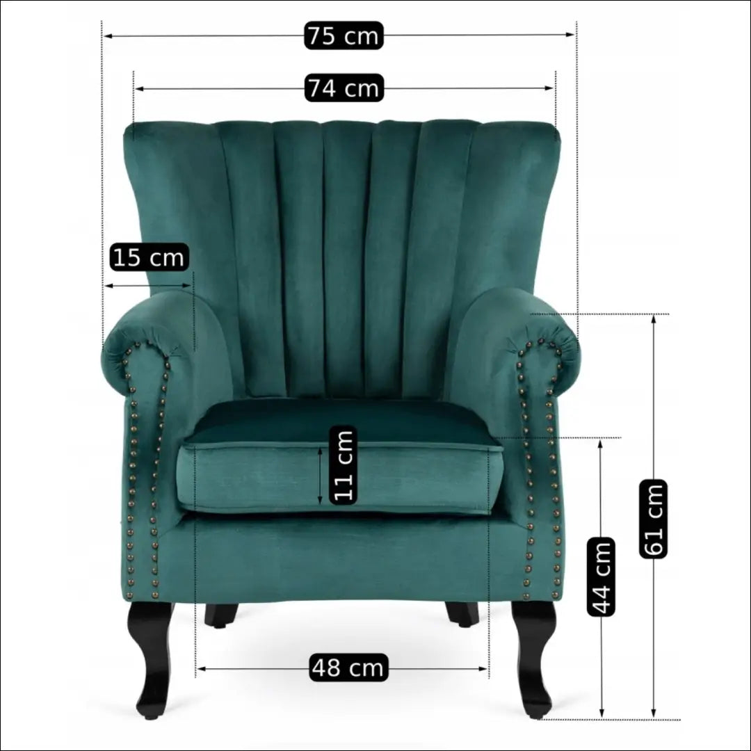 Fotelis su veliūro audiniu žalios spalvos TE309 - €194 Save 15% 100-200, __label:Pristatymas 5-14 d.d., elite, Fotele