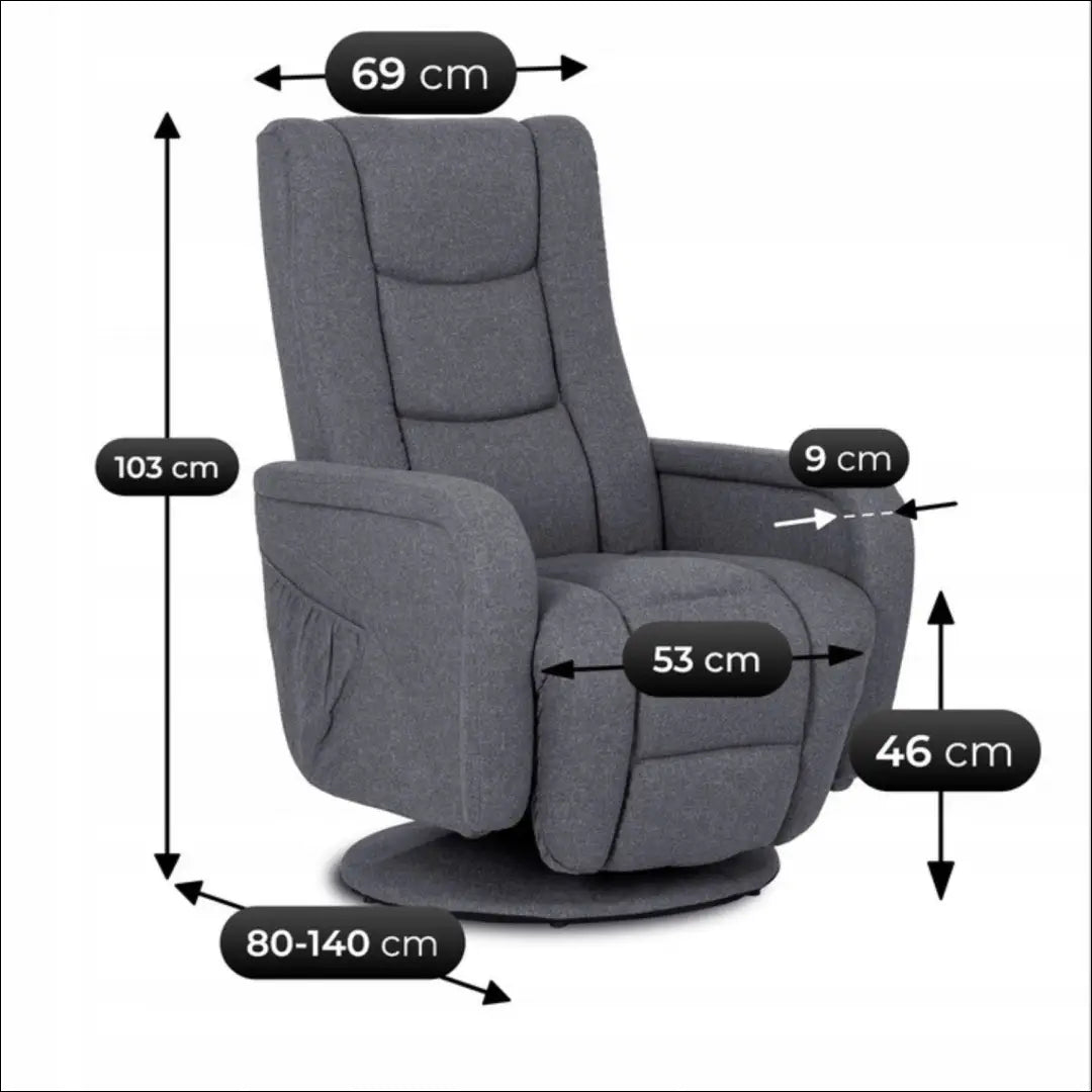 Fotelis sukamas su audiniu pilkos spalvos TE099 - €338 Save 15% __label:Pristatymas 5-14 d.d., elite, Fotele
