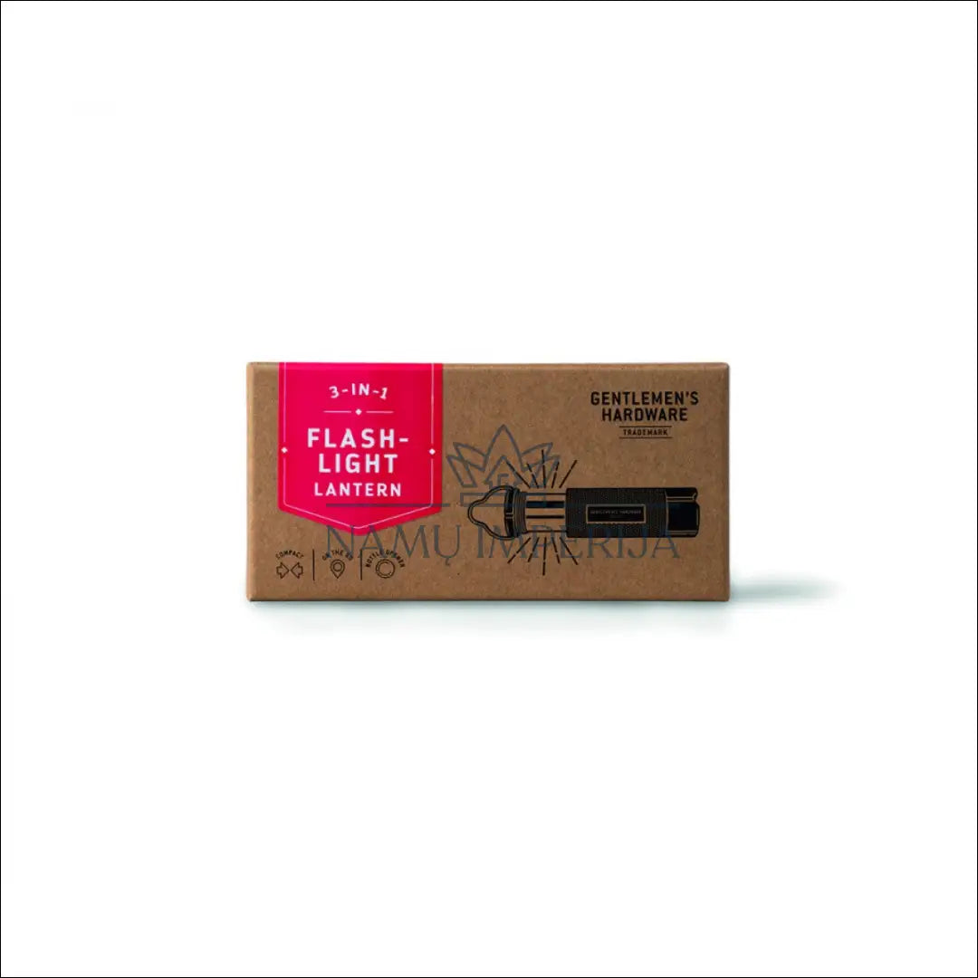 Gentlemen’s Hardware 3-in-1 žibintuvėlis ir žibintas KI815 - €9 Save 65% __label:Pristatymas 1-2 d.d., color-juoda,