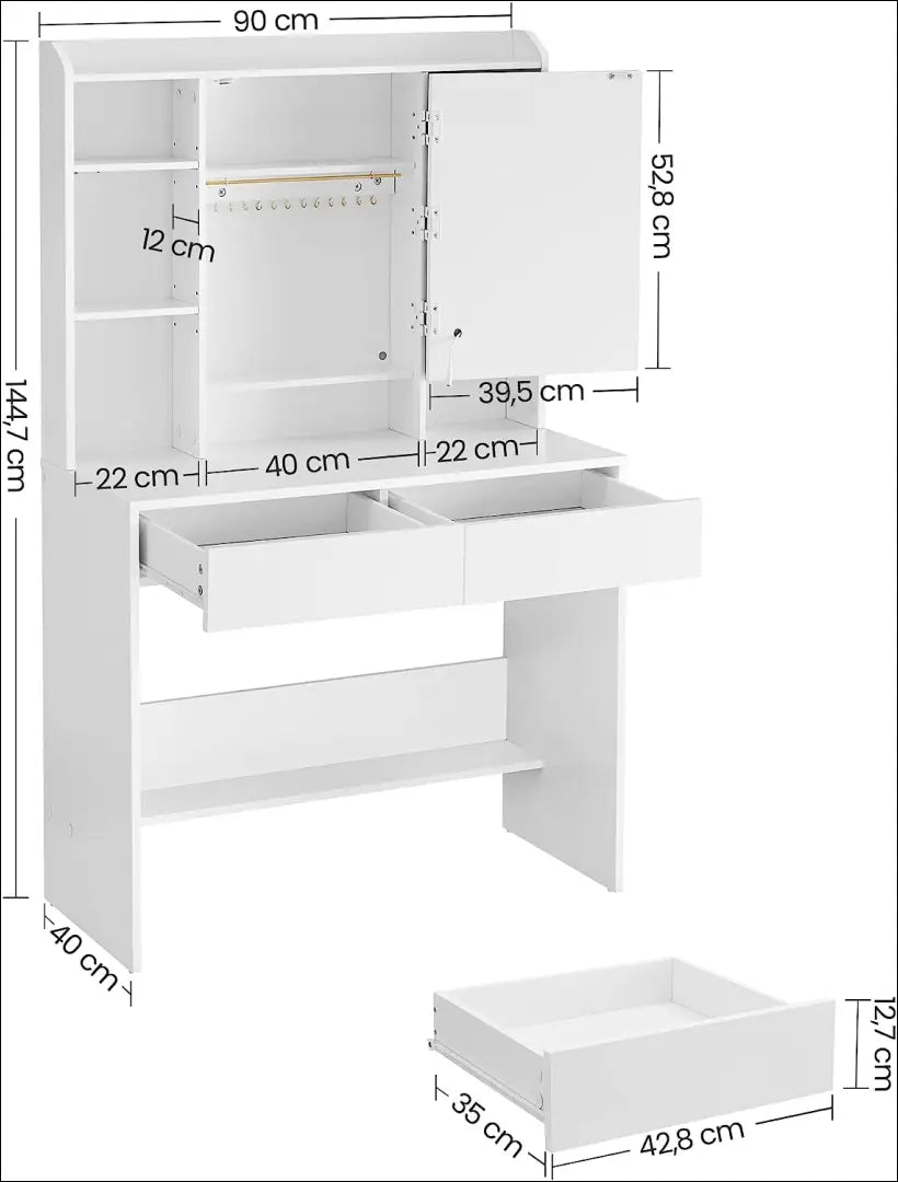 Grožio staliukas SM1284 - €190 Save 40% 100-200, __label:Pristatymas 5-14 d.d., grozio-staliukas, notouch30, song Balta