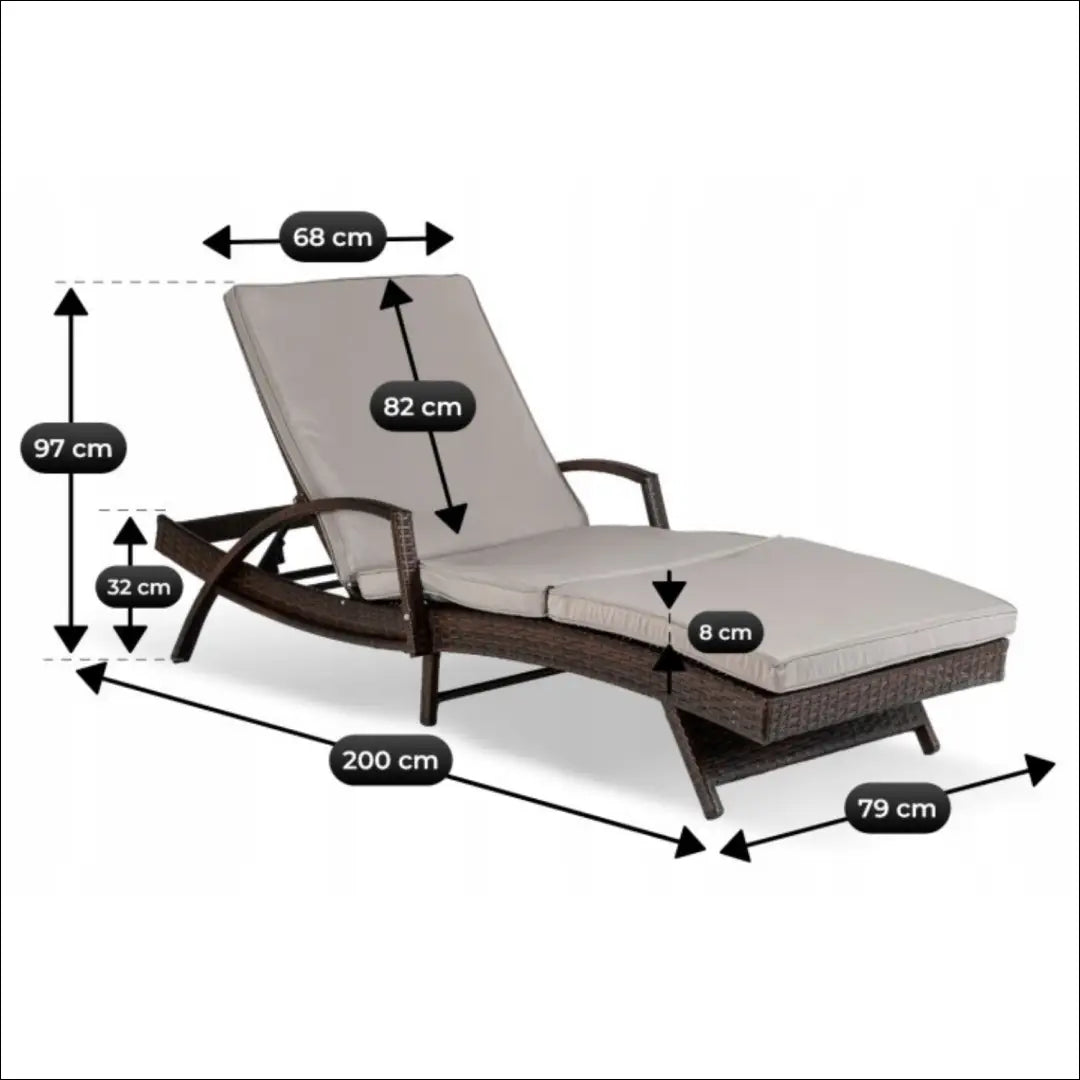 Gultas LI888 - €235 Save 50% __label:Pristatymas 1-2 d.d., color-pilka, color-ruda, lauko baldai, material-poliesteris