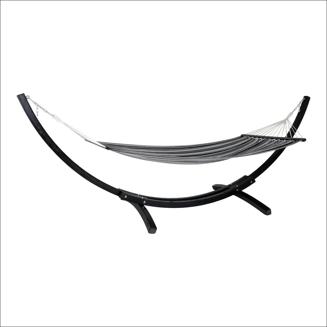 Hamakas ant medinio stovo maumedžio poliesterio/medvilnės juoda/pilka/balta RD1182 - €276 Save 15% __label:Pristatymas