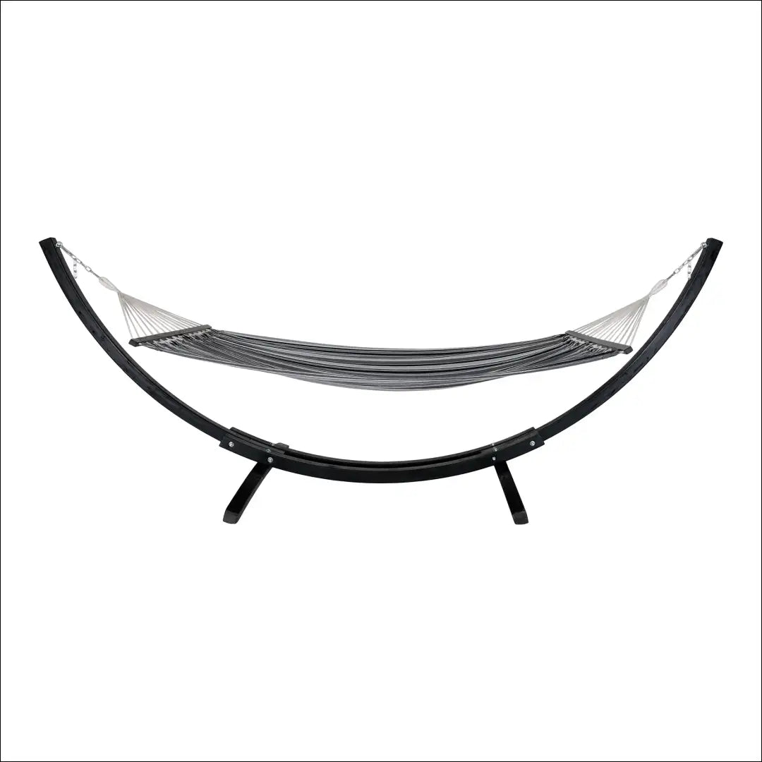 Hamakas ant medinio stovo maumedžio poliesterio/medvilnės juoda/pilka/balta RD1182 - €276 Save 15% __label:Pristatymas