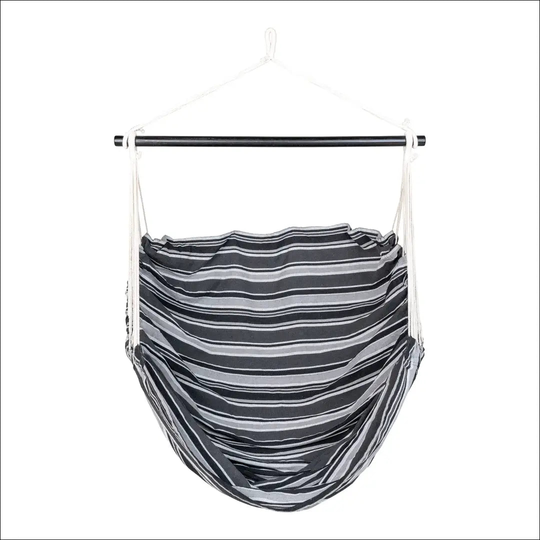Hamakas-kėdė poliesteris/medvilnė maumedis juoda/pilka/balta RD1189 - €36 Save 15% 25-50, __label:Pristatymas 5-14