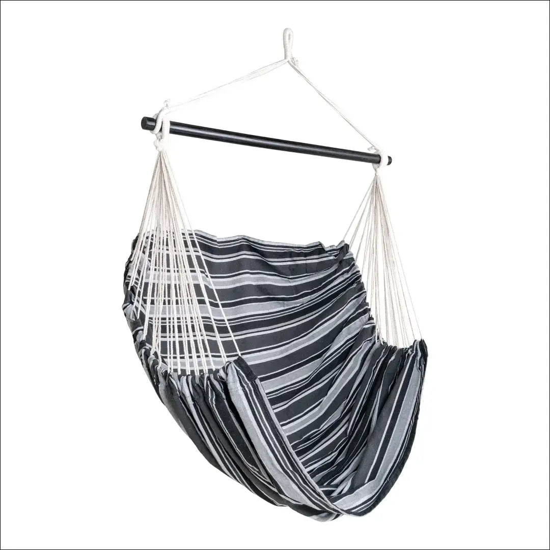 Hamakas-kėdė poliesteris/medvilnė maumedis juoda/pilka/balta RD1189 - €36 Save 15% 25-50, __label:Pristatymas 5-14