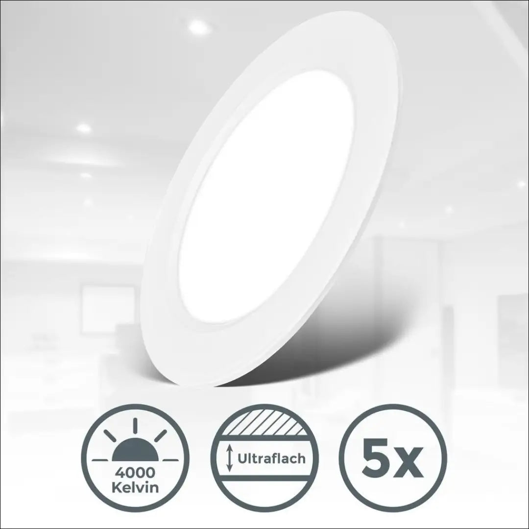 Įleidžiami LED šviestuvai (5vnt) DI12560 - €13 Save 50% __label:Pristatymas 1-2 d.d., color-balta, interjeras,