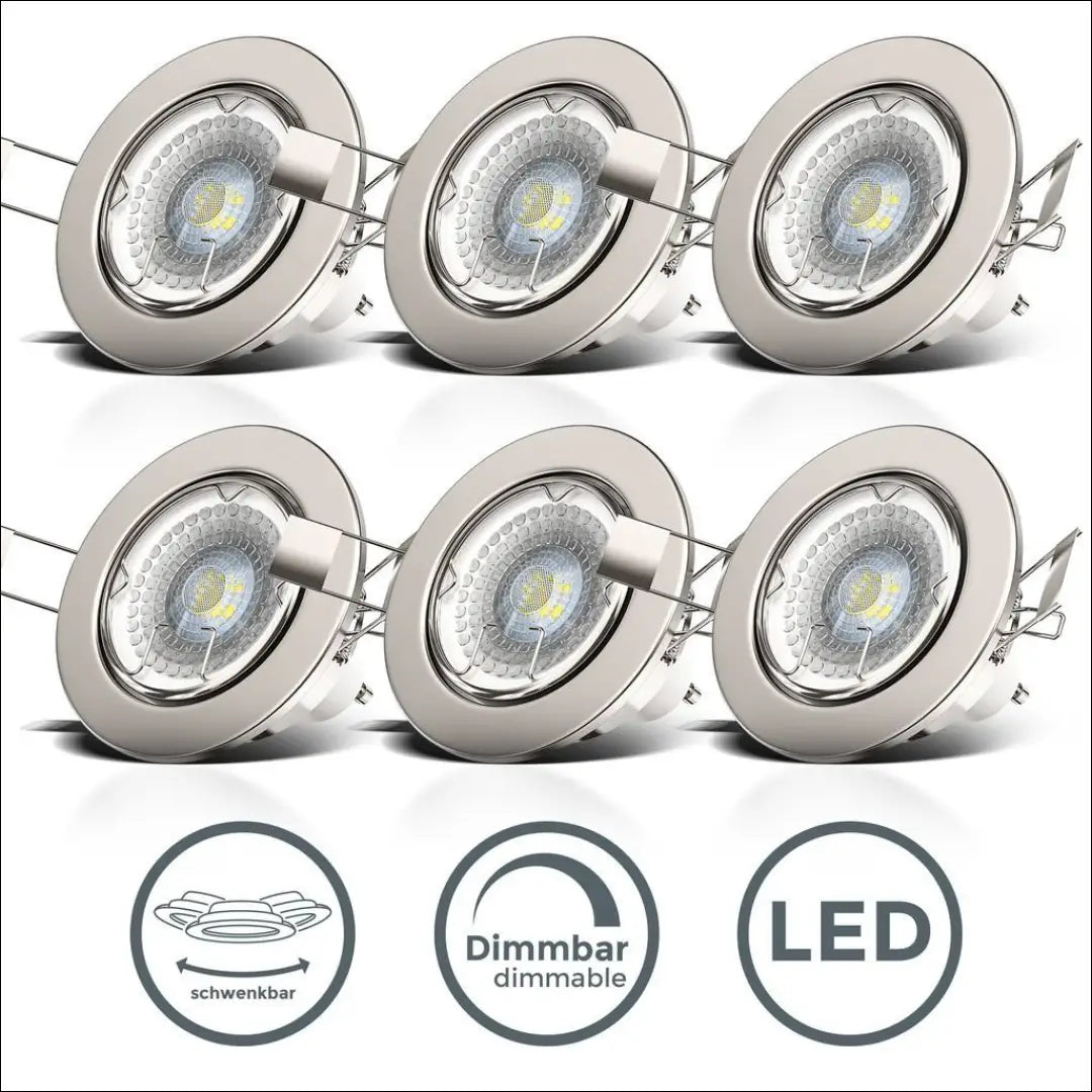Įleidžiami LED šviestuvai (6vnt) DI12404 - €27 Save 50% 25-50, __label:Pristatymas 1-2 d.d., color-sidabrine,