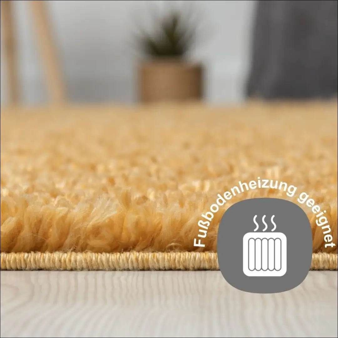 Ilgaplaukis apvalus kilimas RU1676 - €64 Save 50% 50-100, __label:Pristatymas 1-2 d.d., color-geltona, ilgaplaukiai 150