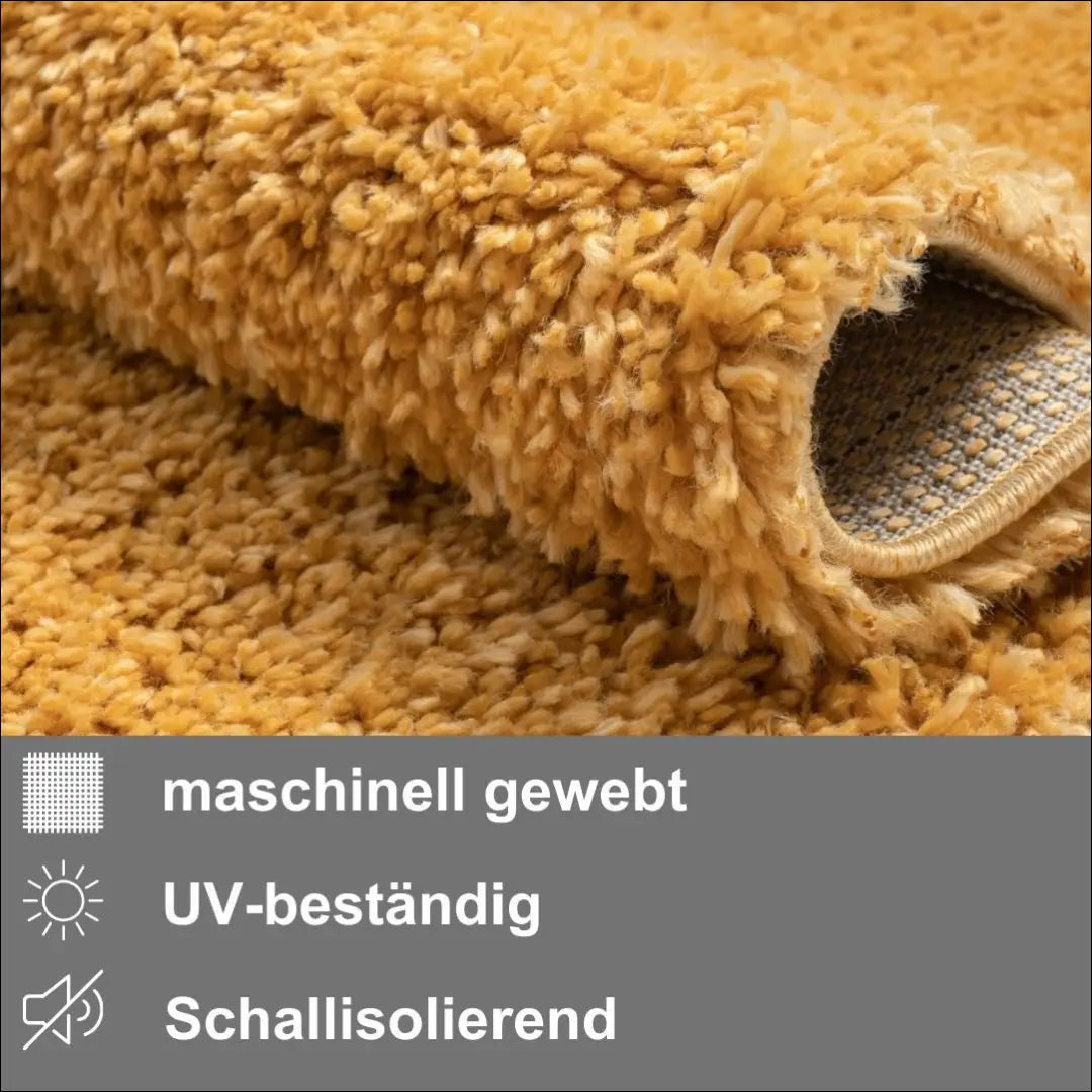 Ilgaplaukis apvalus kilimas RU1676 - €64 Save 50% 50-100, __label:Pristatymas 1-2 d.d., color-geltona, ilgaplaukiai 150