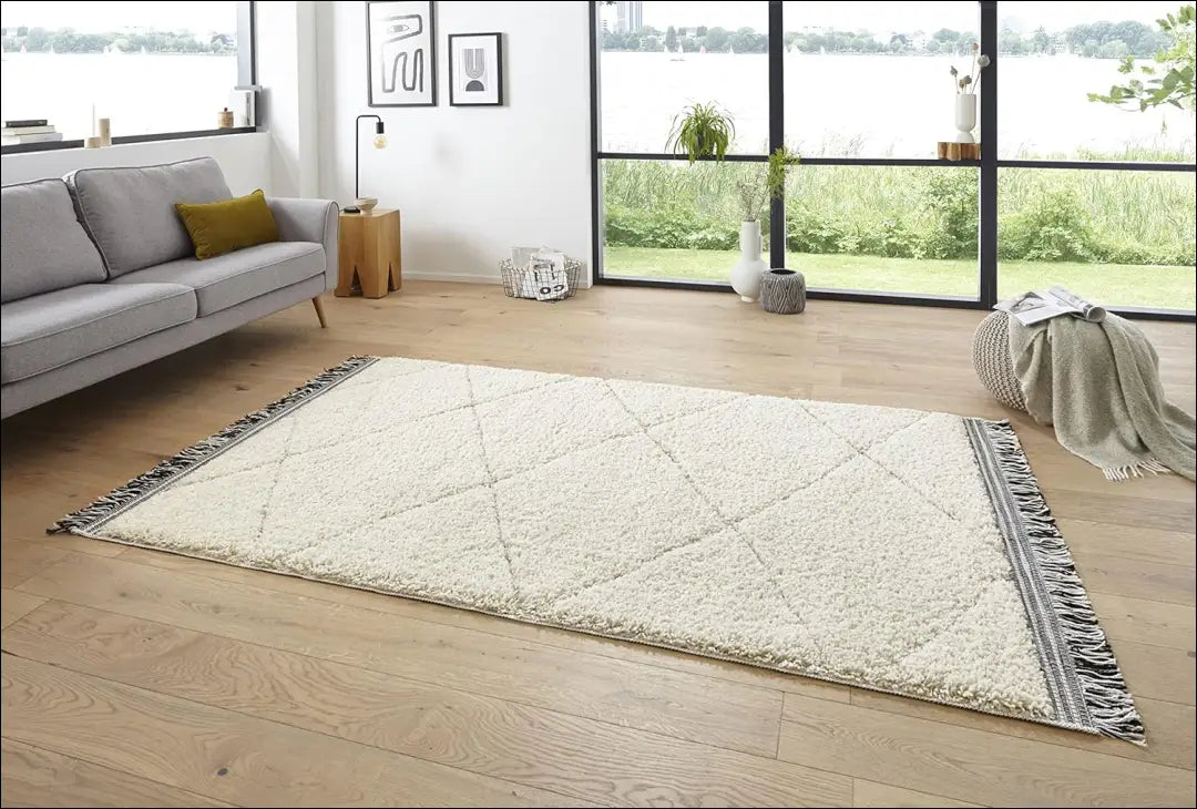 Ilgaplaukis kilimas RU1382 - €122 Save 50% 100-200, __label:Pristatymas 1-2 d.d., color-kremas, color-pilka,