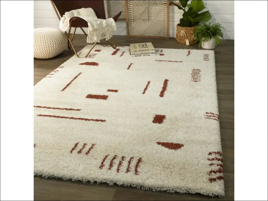 Ilgaplaukis kilimas RU968 - €78 Save 40% 50-100, __label:Pristatymas 1-2 d.d., color-kremas, color-ruda, ilgaplaukiai