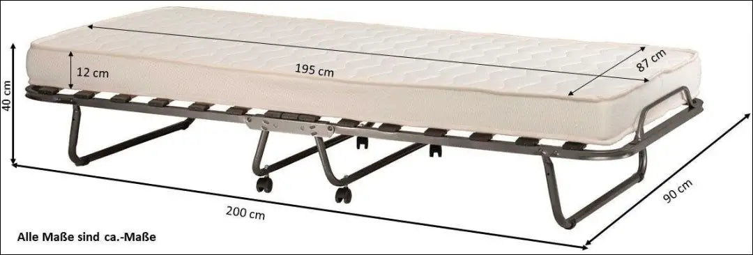 Išlankstoma lova su čiužiniu GI682 - €118 Save 50% 100-200, __label:Pristatymas 1-2 d.d., color-pilka, lovos-miegamojo,