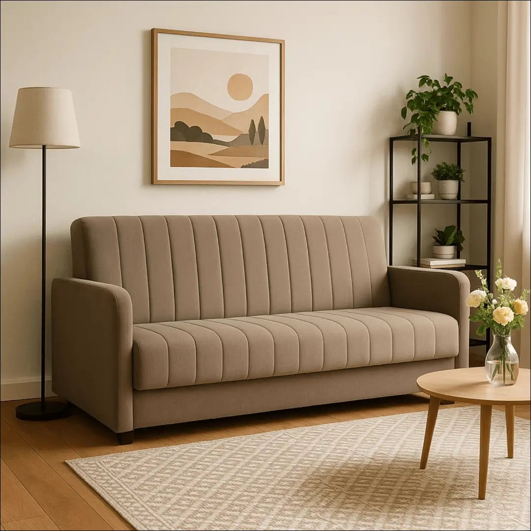 Išskleidžiama sofa su audiniu smėlio spalvos TE277 - €645 Save 15% __label:Pristatymas 5-14 d.d., elite, over-200,