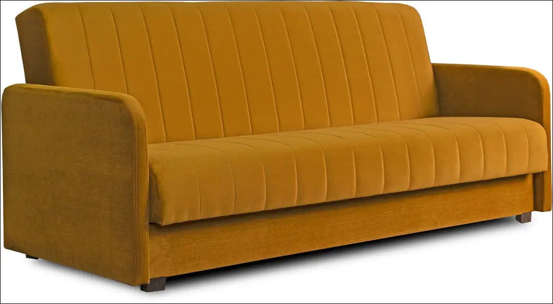 Išskleidžiama sofa su veliūro audiniu garstyčių spalvos / geltonos TE278 - €645 Save 15% __label:Pristatymas 5-14 d.d.,