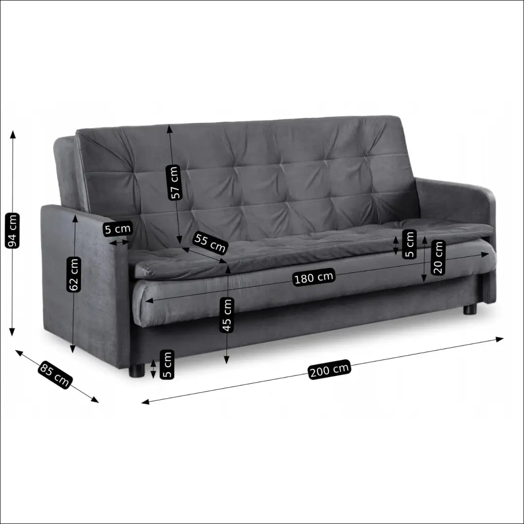 Išskleidžiama sofa su veliūro audiniu pilkos spalvos TE442 - €813 Save 15% __label:Pristatymas 5-14 d.d., elite,