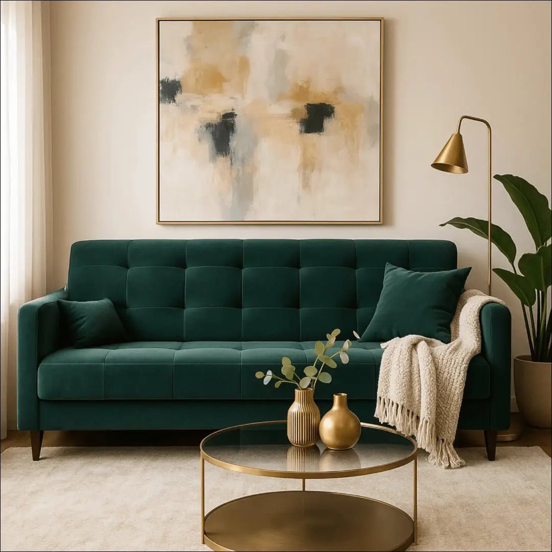 Išskleidžiama sofa su veliūro audiniu žalios spalvos TE274 - €671 Save 15% __label:Pristatymas 5-14 d.d., elite,