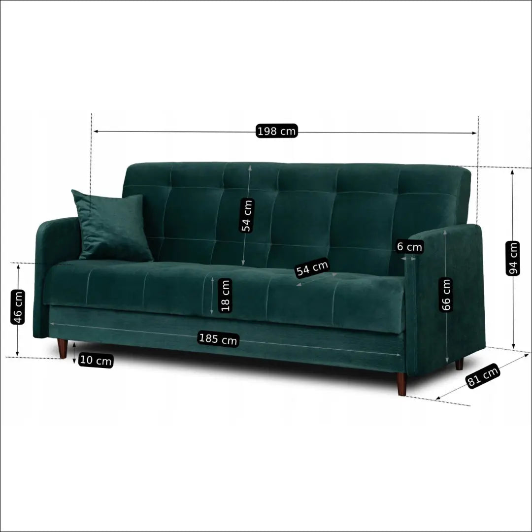 Išskleidžiama sofa su veliūro audiniu žalios spalvos TE274 - €671 Save 15% __label:Pristatymas 5-14 d.d., elite,