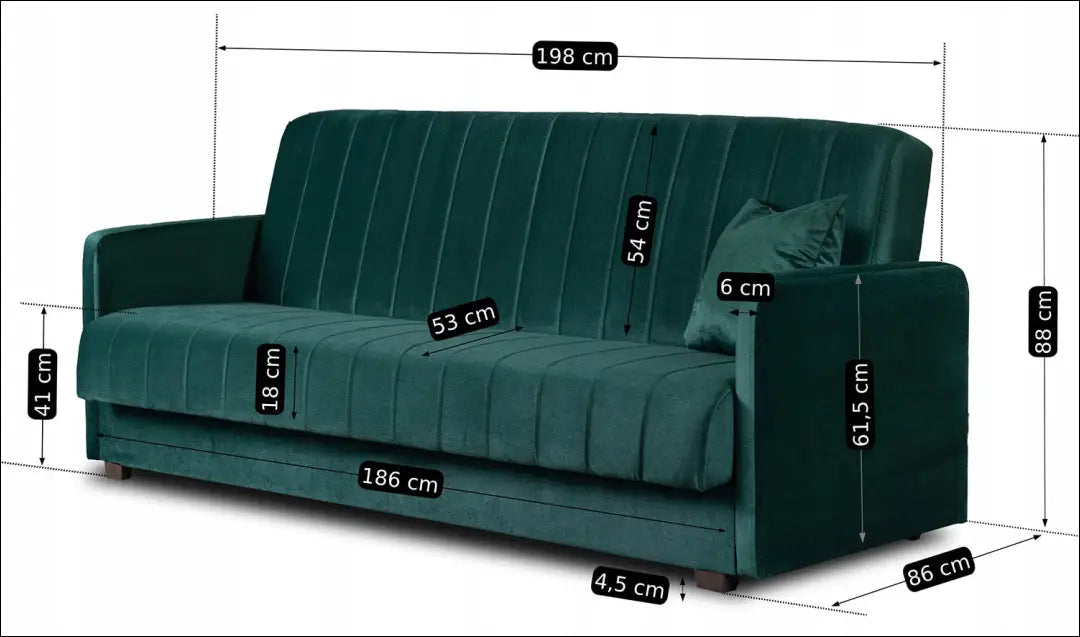 Išskleidžiama sofa su veliūro audiniu žalios spalvos TE276 - €645 Save 15% __label:Pristatymas 5-14 d.d., elite,