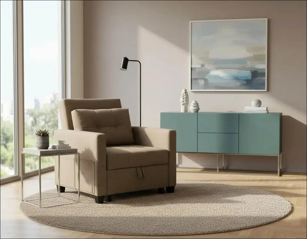 Išskleidžiamas fotelis MI932 - €220 Save 50% __label:Pristatymas 1-2 d.d., color-ruda, color-smelio, color-Taupe,