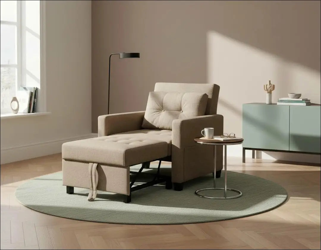 Išskleidžiamas fotelis MI932 - €220 Save 50% __label:Pristatymas 1-2 d.d., color-ruda, color-smelio, color-Taupe,