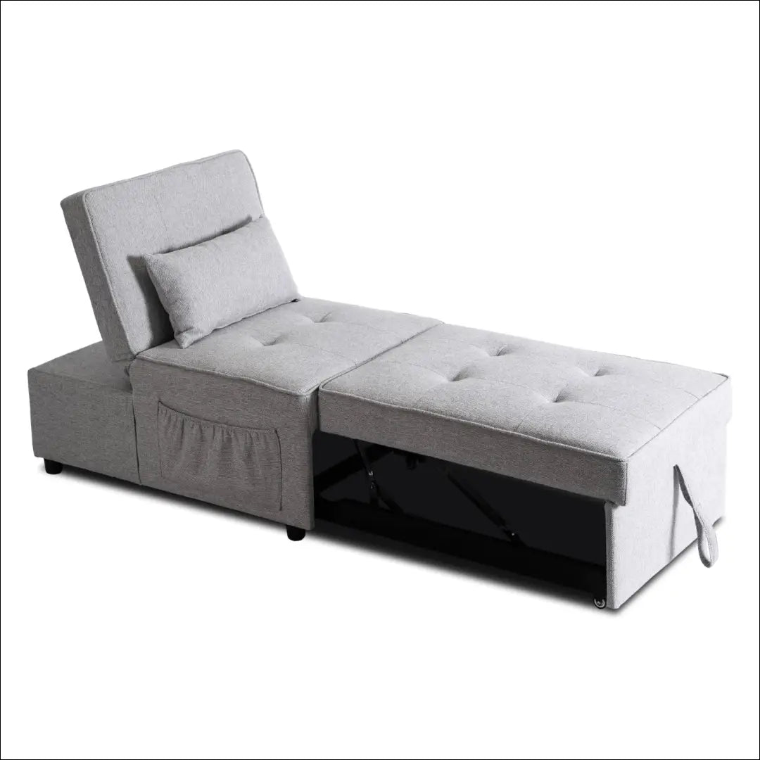 Išskleidžiamas fotelis su audiniu pilkos spalvos 80 cm TE666 - €290 Save 15% __label:Pristatymas 5-14 d.d., elite,