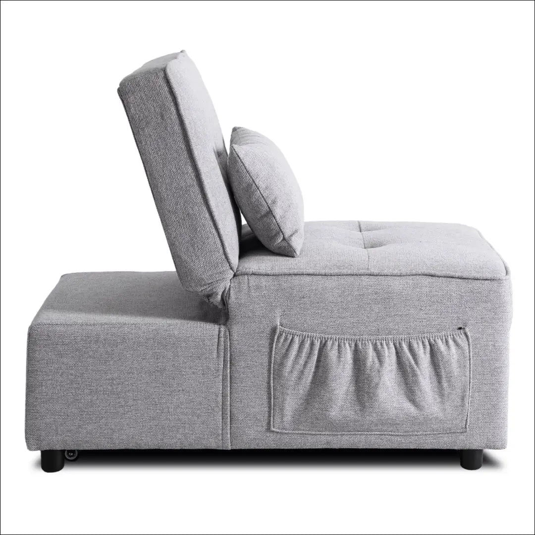 Išskleidžiamas fotelis su audiniu pilkos spalvos 80 cm TE666 - €290 Save 15% __label:Pristatymas 5-14 d.d., elite,