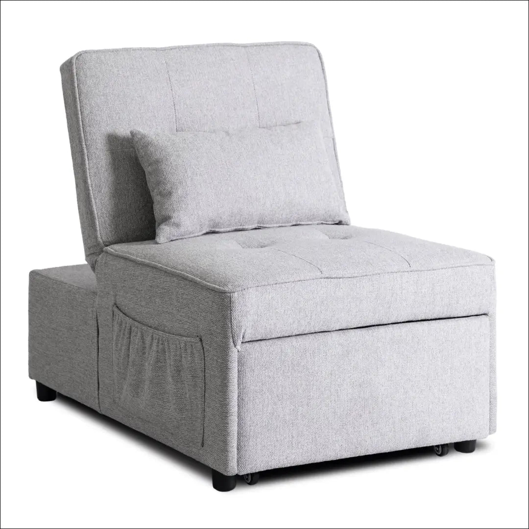 Išskleidžiamas fotelis su audiniu pilkos spalvos 80 cm TE666 - €290 Save 15% __label:Pristatymas 5-14 d.d., elite,