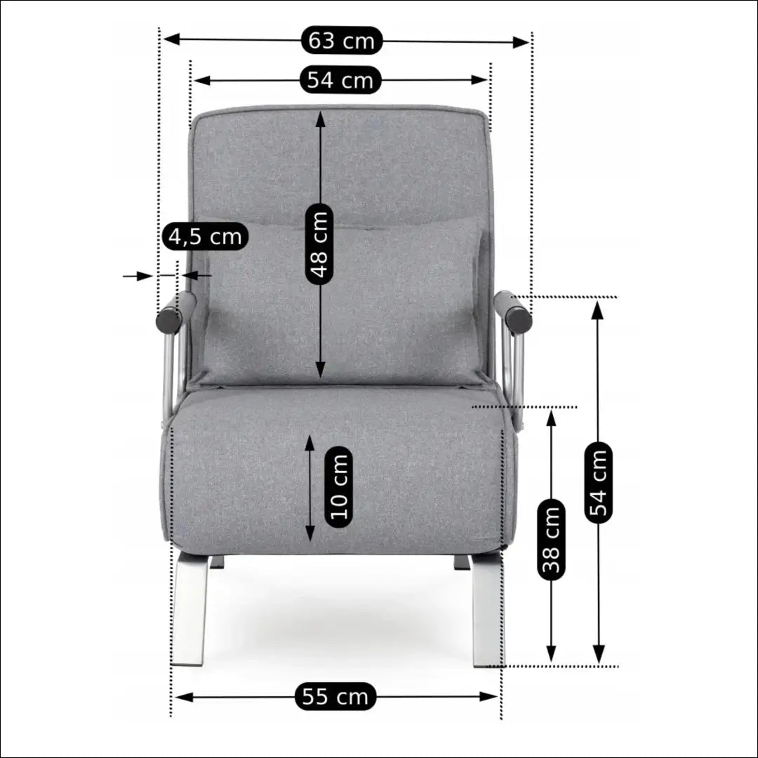 Išskleidžiamas fotelis su audiniu pilkos spalvos TE089 - €176 Save 15% 100-200, __label:Pristatymas 5-14 d.d., elite,