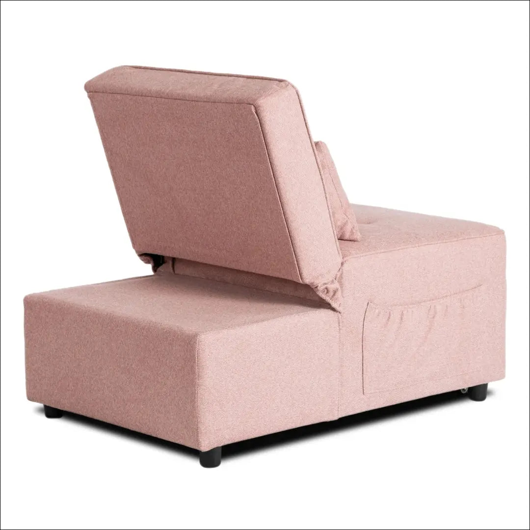 Išskleidžiamas fotelis su audiniu rožinės spalvos / smėlio 67 cm TE668 - €168 Save 15% 100-200, __label:Pristatymas