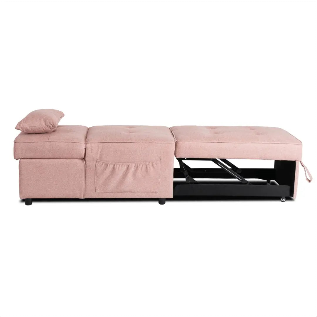 Išskleidžiamas fotelis su audiniu rožinės spalvos / smėlio 67 cm TE668 - €168 Save 15% 100-200, __label:Pristatymas