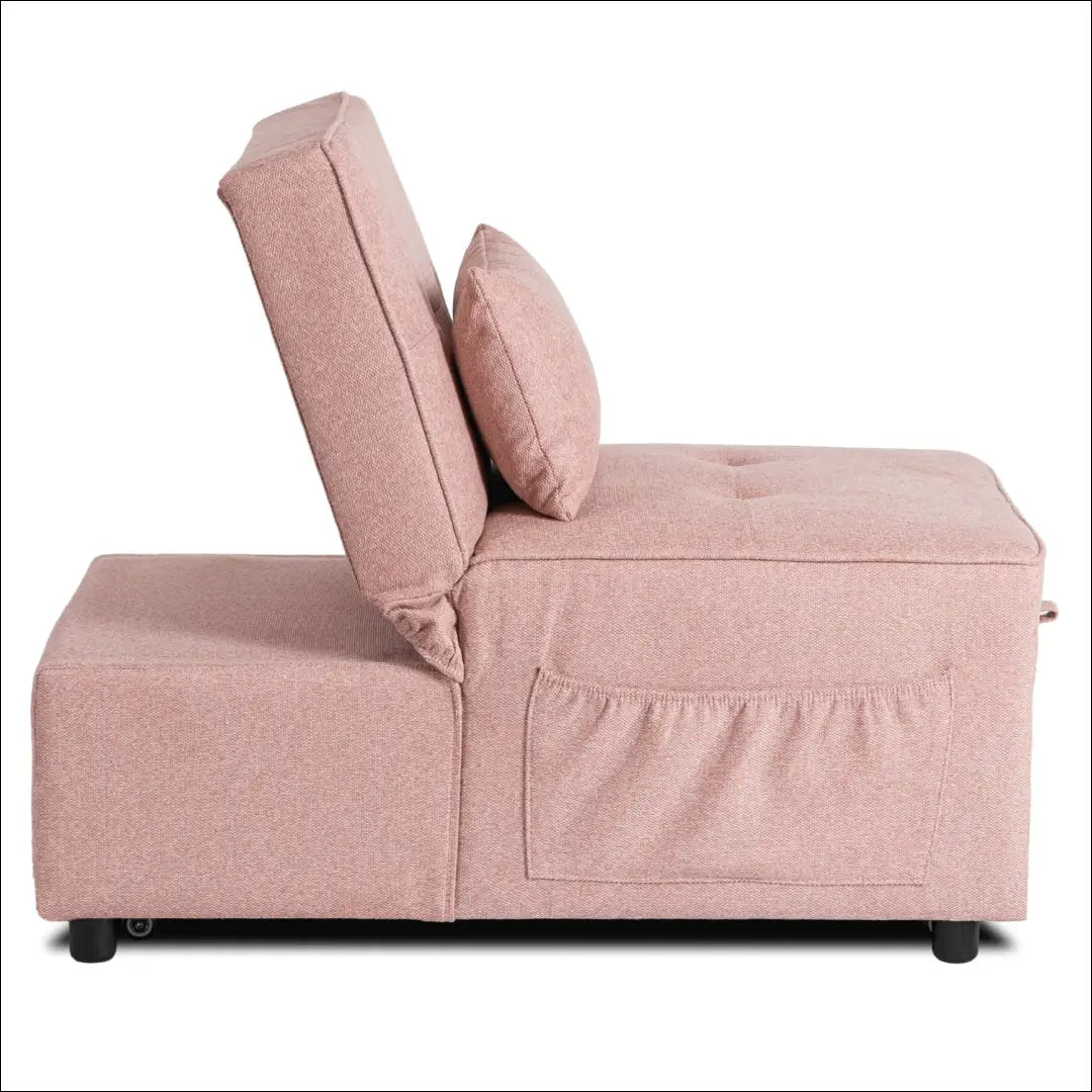 Išskleidžiamas fotelis su audiniu rožinės spalvos / smėlio 67 cm TE668 - €168 Save 15% 100-200, __label:Pristatymas
