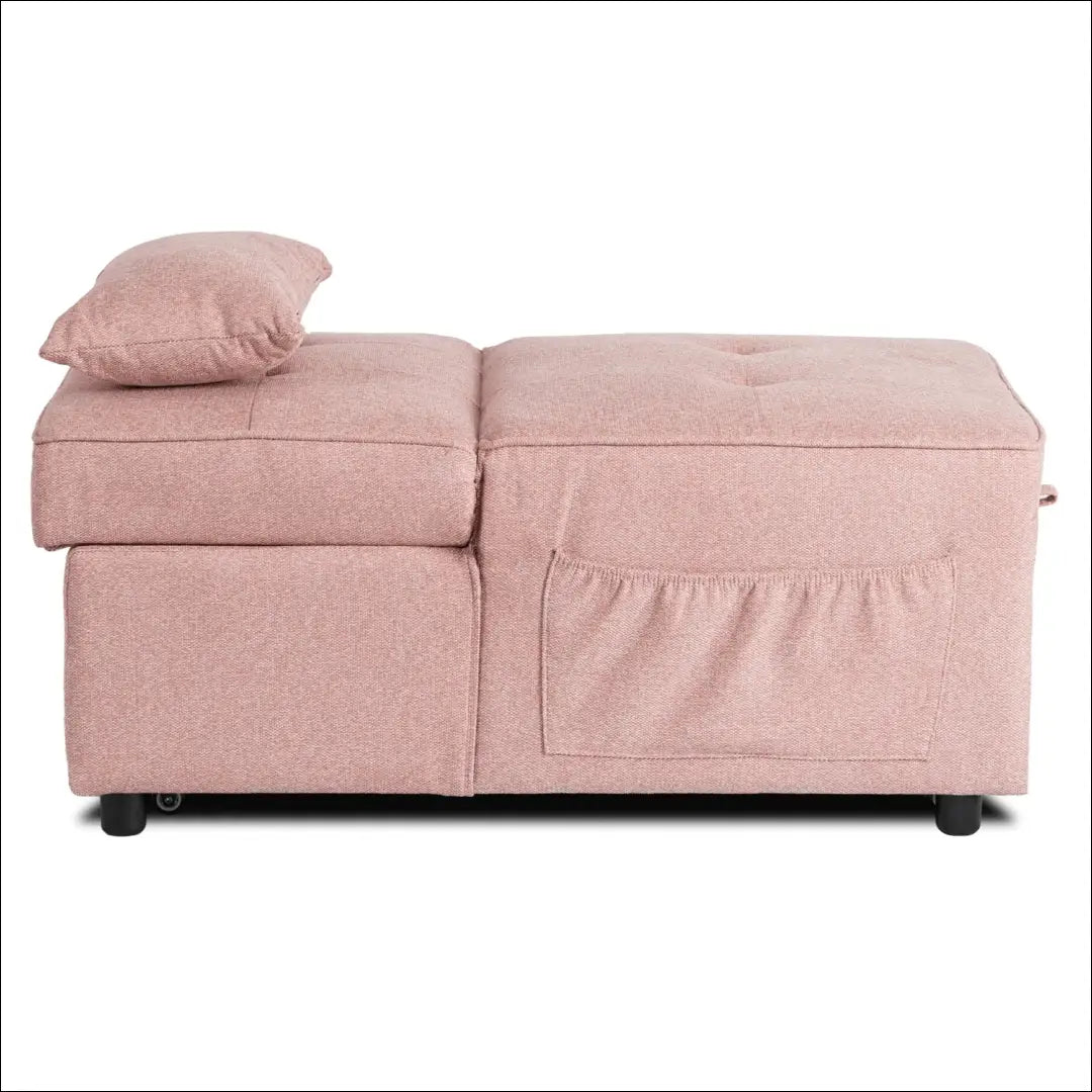 Išskleidžiamas fotelis su audiniu rožinės spalvos / smėlio 67 cm TE668 - €168 Save 15% 100-200, __label:Pristatymas