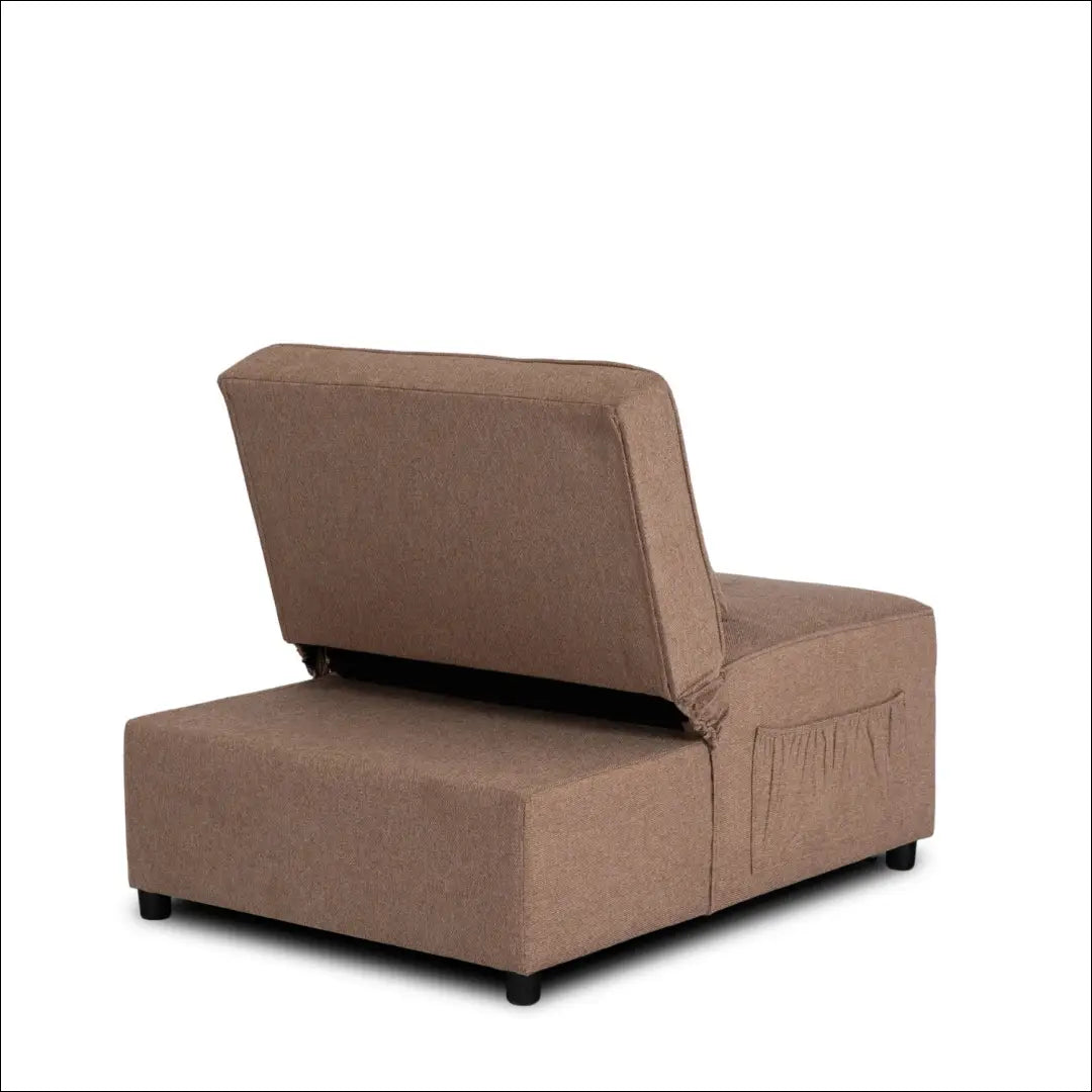 Išskleidžiamas fotelis su audiniu rudos spalvos / smėlio 80 cm TE849 - €290 Save 15% __label:Pristatymas 5-14 d.d.,
