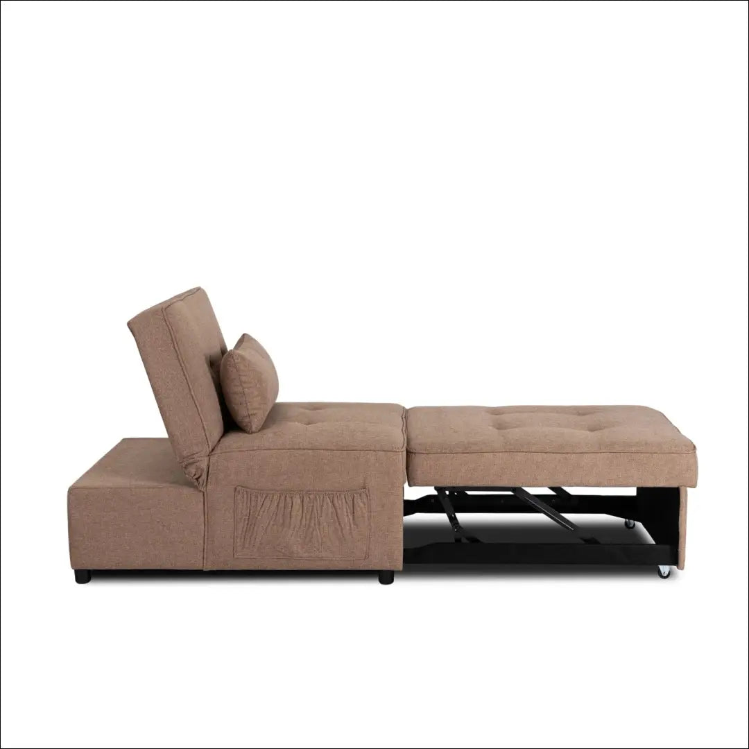 Išskleidžiamas fotelis su audiniu rudos spalvos / smėlio 80 cm TE849 - €290 Save 15% __label:Pristatymas 5-14 d.d.,