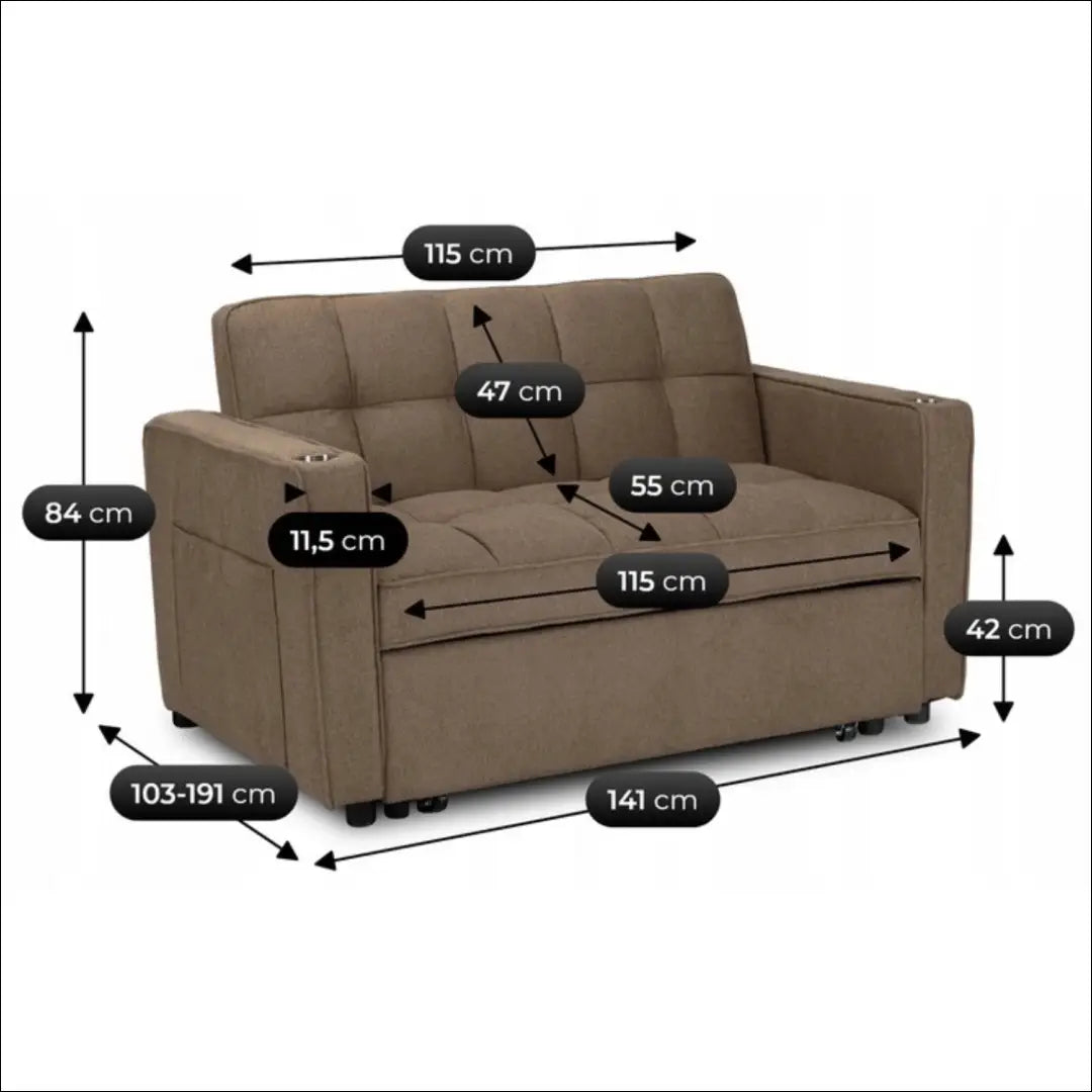 Išskleidžiamas fotelis su audiniu rudos spalvos TE774 - €387 Save 15% __label:Pristatymas 5-14 d.d., elite, Fotele
