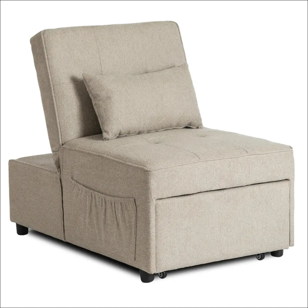 Išskleidžiamas fotelis su audiniu smėlio spalvos 67 cm TE667 - €235 Save 15% __label:Pristatymas 5-14 d.d., elite,