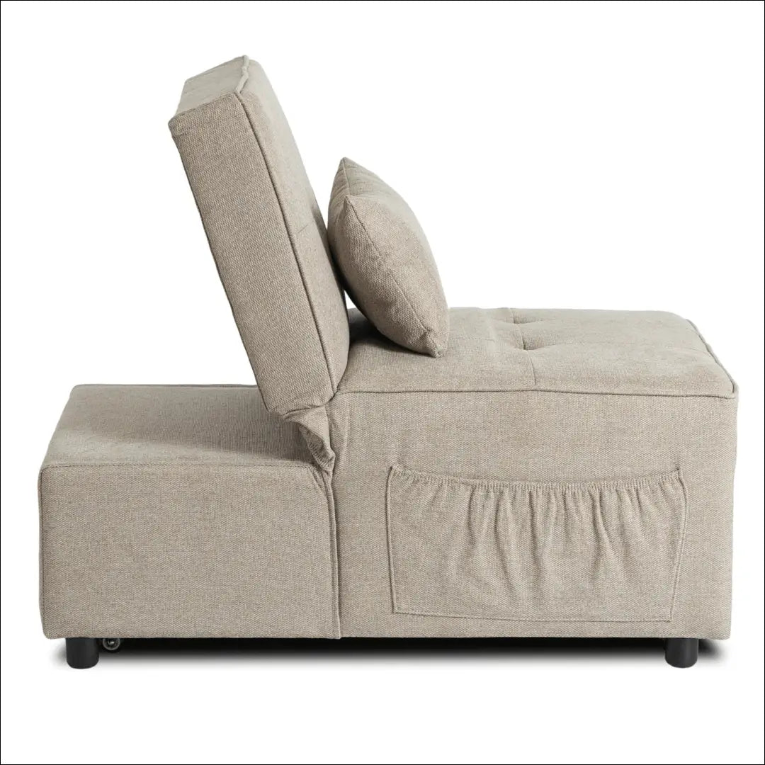 Išskleidžiamas fotelis su audiniu smėlio spalvos 67 cm TE667 - €235 Save 15% __label:Pristatymas 5-14 d.d., elite,