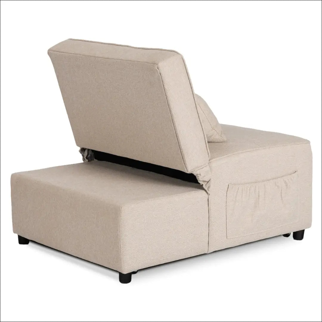 Išskleidžiamas fotelis su audiniu smėlio spalvos 80 cm TE868 - €208 Save 15% __label:Pristatymas 5-14 d.d., elite,