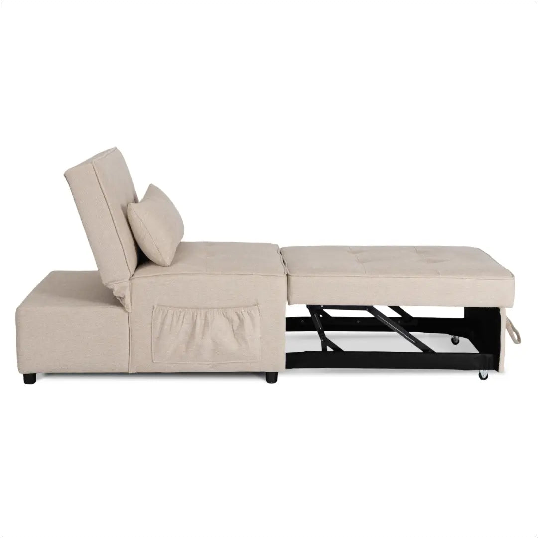 Išskleidžiamas fotelis su audiniu smėlio spalvos 80 cm TE868 - €208 Save 15% __label:Pristatymas 5-14 d.d., elite,