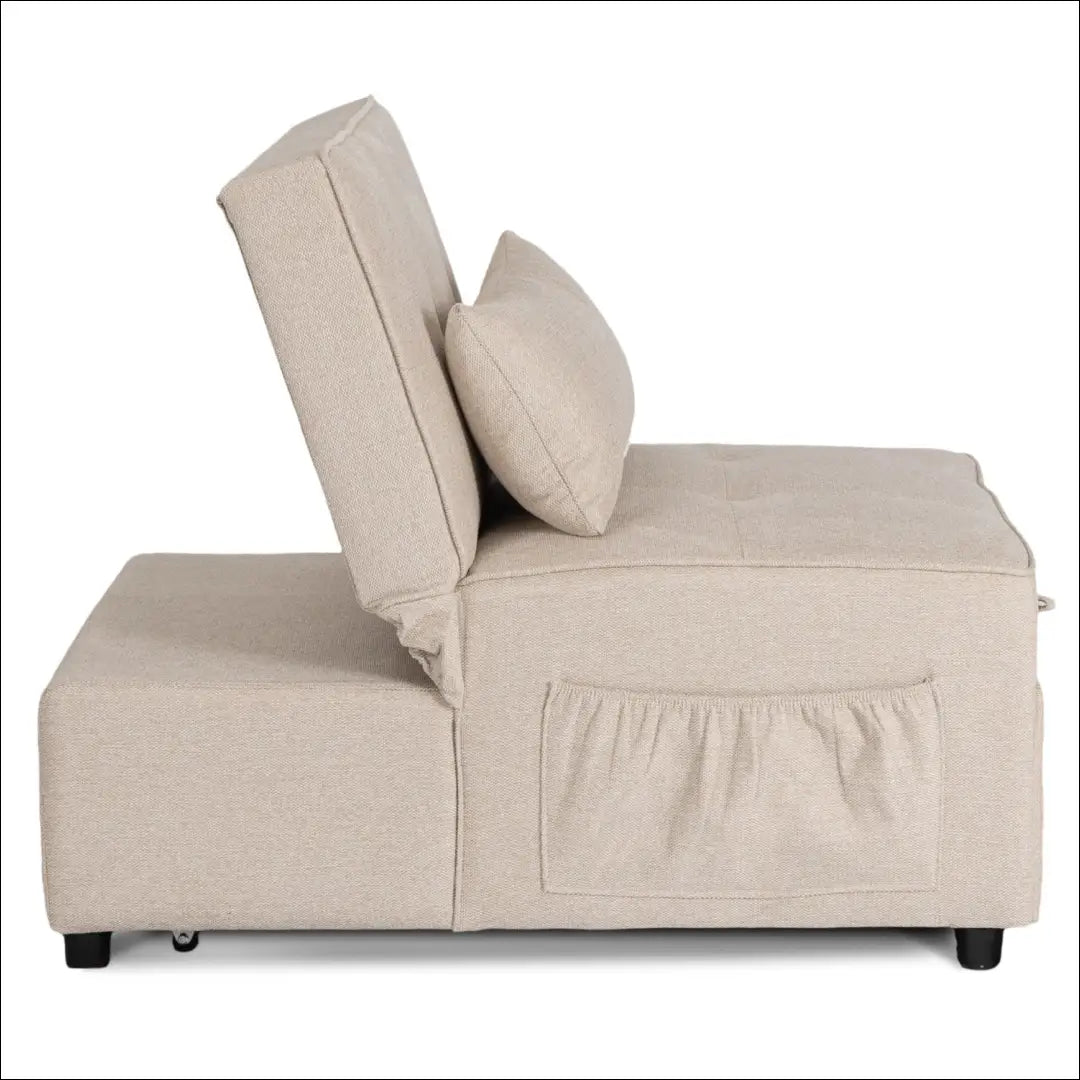 Išskleidžiamas fotelis su audiniu smėlio spalvos 80 cm TE868 - €208 Save 15% __label:Pristatymas 5-14 d.d., elite,