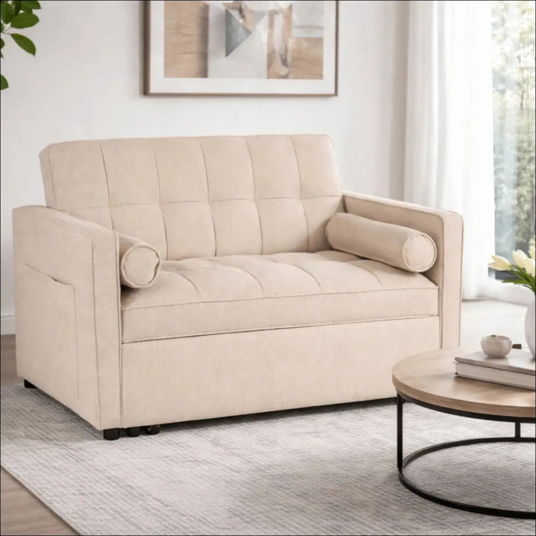 Išskleidžiamas fotelis su audiniu smėlio spalvos TE1052 - €349 Save 15% __label:Pristatymas 5-14 d.d., elite, Fotele