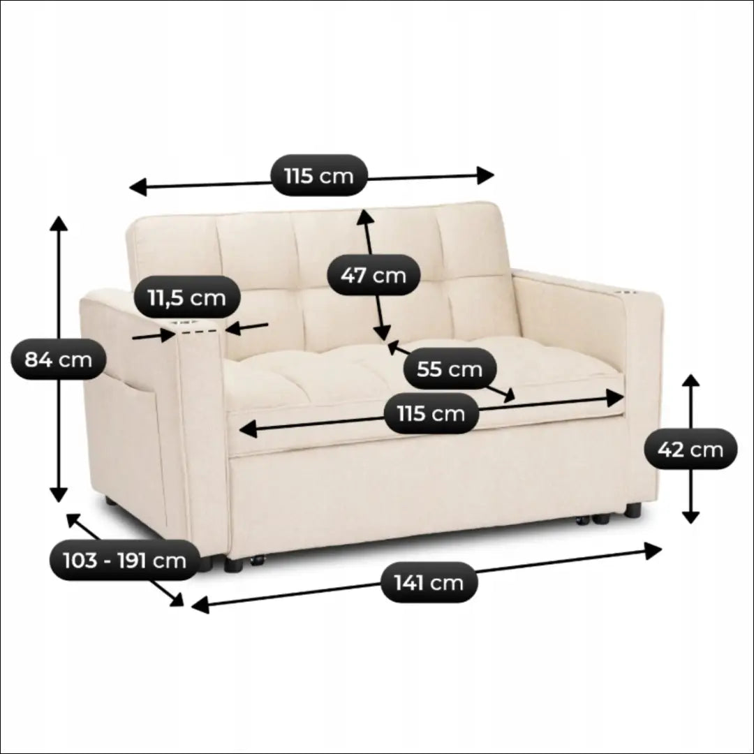Išskleidžiamas fotelis su audiniu smėlio spalvos TE777 - €387 Save 15% __label:Pristatymas 5-14 d.d., elite, Fotele