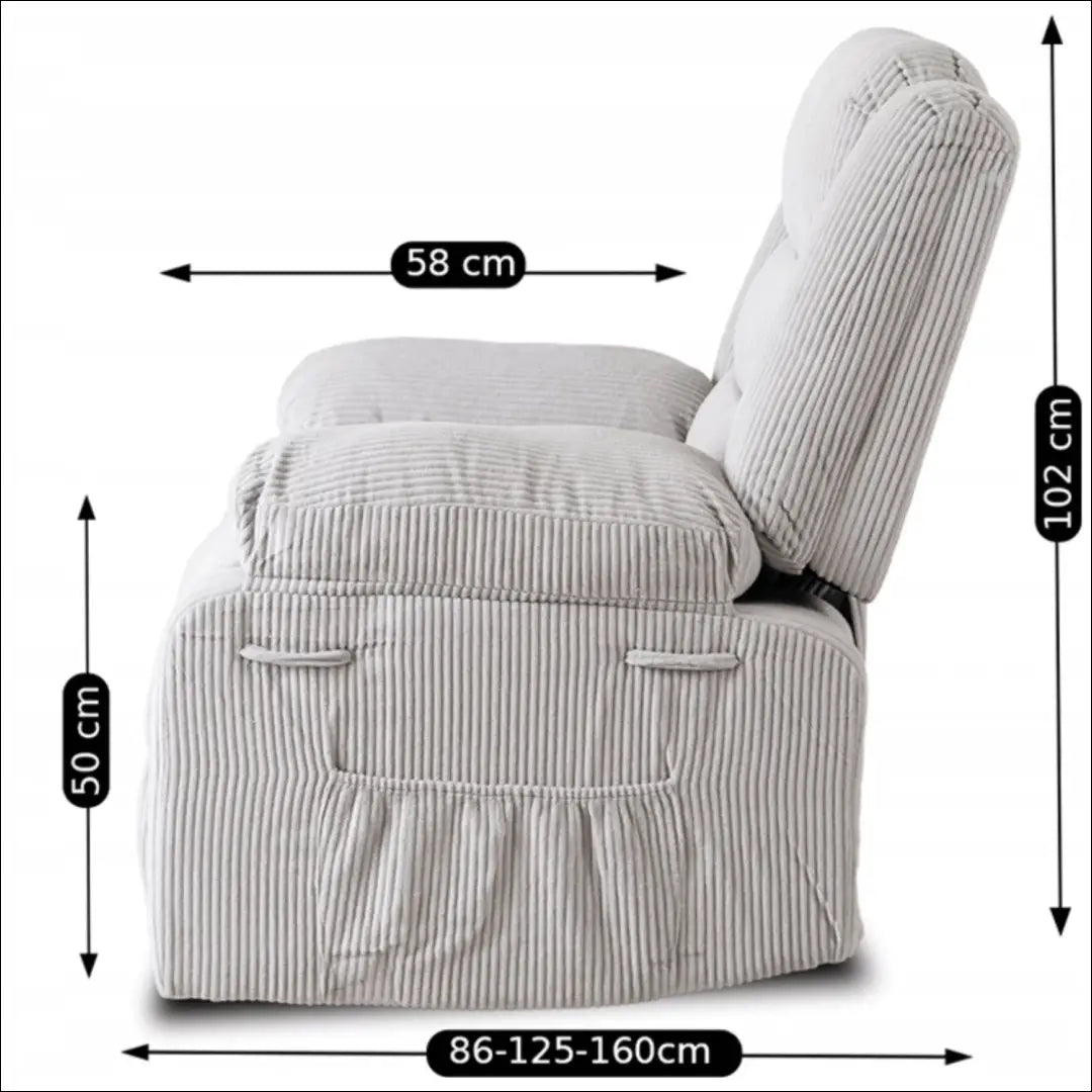 Išskleidžiamas fotelis su korduro audiniu pilkos spalvos TE579 - €311 Save 15% __label:Pristatymas 5-14 d.d., elite,