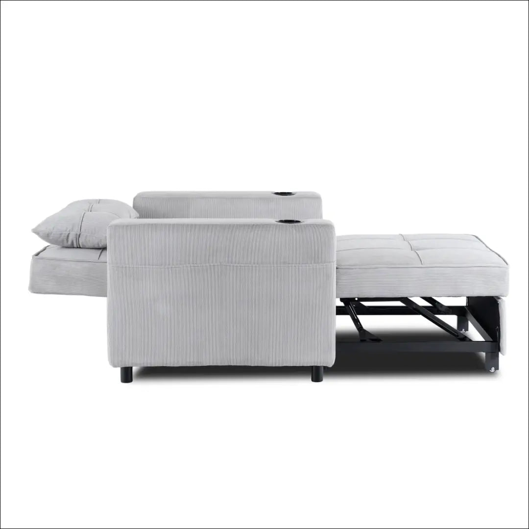 Išskleidžiamas fotelis su korduro audiniu pilkos spalvos TE891 - €327 Save 15% __label:Pristatymas 5-14 d.d., elite,